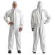 Disposable white micro porous coverall with hood,S-XXL,against dust and oil,Tyvek function