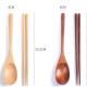 Restaurant Reusable Wooden Cutlery Set 23.5Cm Wrapped Spoon And Chopstick Set