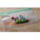 A4 clear plastic portable zipper lock file folder bag with small button snap wallet pocket