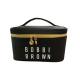 Black 4 Compartments Cosmetic Bag 7.5 X 5.5 X 3.5 Inches