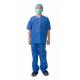 Hospital Round Neck Blue Unisex Uniform Scrub Suit Set Disposable Scrub Suit Scrub with Elastic Waist