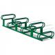 Green 6 Space Bike Floor Parking Rack Hardware Fabrication Customized