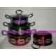 6/8pcs colorful cookware set & stainless steel cookware with follower design &cooking pot