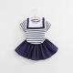 2016 Kid Girl Clothes Navy Style Clothing Set 2pcs Summer Top + Fashion Skirt