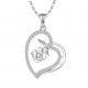 YASVITTI Custom Women's Pendant Necklace Fine Jewelry Rhodium Plated Rose 925 Sterling Silver Heart Necklace