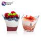 Food grade plastic clear dessert beverage square cup with good factory price