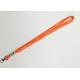 durable orange  stylish custom tuber polyester lanyard with metal hook