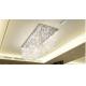 Customized Modern Living Room LED Wave Rectangular String Crystal Lamp Hotel Engineering Crystal Hanging Chandeliers