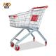Supermarket Metal Wire Shopping Trolley Cart With Plastic Cover