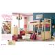 pine wood children bunk bed with 3 drawers solid wood furniture,#1009