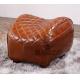 brown antique style leather ottoman,#2006-OTTOMAN