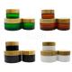 Frosted black Cosmetic Cream Containers face moisturizer With Bamboos Screw Lid Engraving