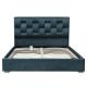 Customized Double Size Velvet Fabric Bed Frame With Tufted High Headboard
