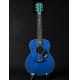 Abalone Blue Solid spruce top 40 inch OM style acoustic guitar Burst maple back