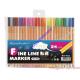 24 colors watercolor fineliner, ultra fine tip, Promotional Colored Fineliner Pen
