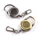 Classic Metal Retractable Badge Clip Key Holder Round Antique Matte Surface