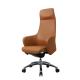 Aluminum Brown Ergonomic Office Leather Chair 70mm Gas Spring Executive Mesh Chair