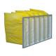 Yellow Color Chemical Resistance F9 Aluminum Frame Bag Filter / Pocket Air Filter