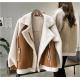 Fashion Puffer Down Coat Winter Fleece Fur Aviator Jacket For Women
