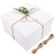 Packing Material White 12 Pack 8x8x4 Inches Square Paper Birthday Party Gift Box with Lids