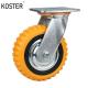 Orange Industrial Castor Wheel Heavy Duty PU Caster with Top Brake Initial Payment