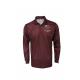 180GSM Lapel Collar Long Sleeve Men Burgundy Shirt With Buttons Sublimation Printing