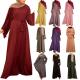 Women Clothes Middle East Abaya Muslim Solid Color Plus Size Muslim Long Dress