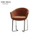 Luxury Custom Nordic Dining Chair Orange Velvet Metal Leg Hotel Furniture Seat