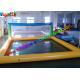 PVC Tarpaulin Popular Inflatable Water Volleyball Court Yellow Green Blue