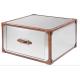 Defaico Vintage Leather SGS Retro Trunk Table With One Drawer