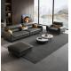 Rectangle Luxury Living Room Furniture Grey Italian Style Leather Sofa 3.4x0.95m