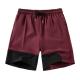 Comfortable Wine Red Plus Size High Waisted Shorts Mens Ice Silk Shorts For Surfing