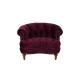 Elegant rosa tufted accent chair burgundy wing armrest chair with velvet fabric