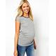 cloth factory wholesale blank maternity t shirts with leather look trim
