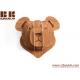 Fashion wooden craved custom home decoration household wall hanging creative animal head bear