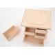 Cosmetics Packaging Wooden Storage Box , Handmade Natural Solid Wood Gift Box With Compartments Partitions