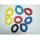 Promotional colorful plastic spiral wrist coil with split ring high quality mixed colors