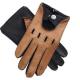 Plain Style Brown Leather Gloves , Sports Classic Driving Gloves Machine Sewing