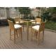 Hand-Woven Brown / White Resin Wicker Bar Set For Outdoor Garden