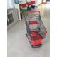 Grey Powder Coating Grocery Trolley Cart , Large Capacity Shopping Trolley 4 Inch PU Casters