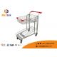 2 Tier Metallic Shopping Logistics Trolley Optional Color With Folding Basket