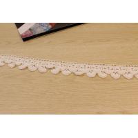 Fan Shaped White Cotton Lace Trim , Eyelet Trim Fabric 4.5cm Width