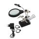 TOKTOS Magnifying Glass For Workbench With LED Light 3.5X-12X Lens Auxiliary Clip
