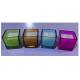 6x6x6cm home decor colored glass unscented candle and packed into color box