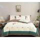 Embroidered Bright Green Bamboo Bed Sheet Set Home