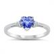 Carat Tanzanite 0.925 Sterling Silver Ring Jewelry With White CZ Accent