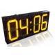 20 Inch Yellow Color Commercial Digital Clock , Led Display Clock 88 / 88 Format