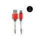 Leather Plait 1M USB Extension Cord For Smartphone Sync Data Charging Red Green