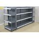 Double Side Q195 Steel Grocery Store Shelving Racks Middle Back Panel 0.5MM Gray