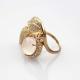 Rose Gold Plated 925 Silver Ring withGenuine Rose Quartz and Cubic Zirconia (R215)